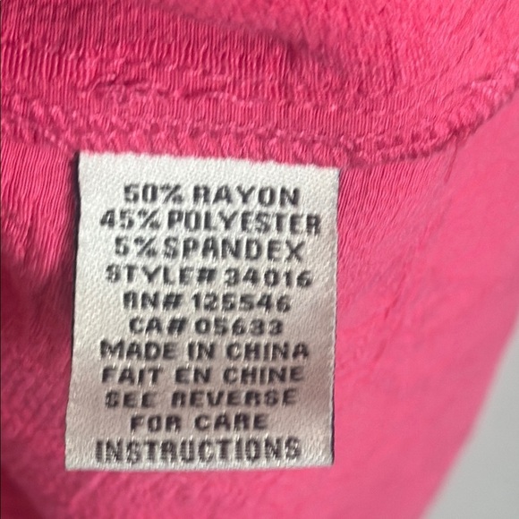 Habitat Women's Size XLarge Pink Ruffled Collar Stretch Textured Tunic Top - Picture 8 of 9